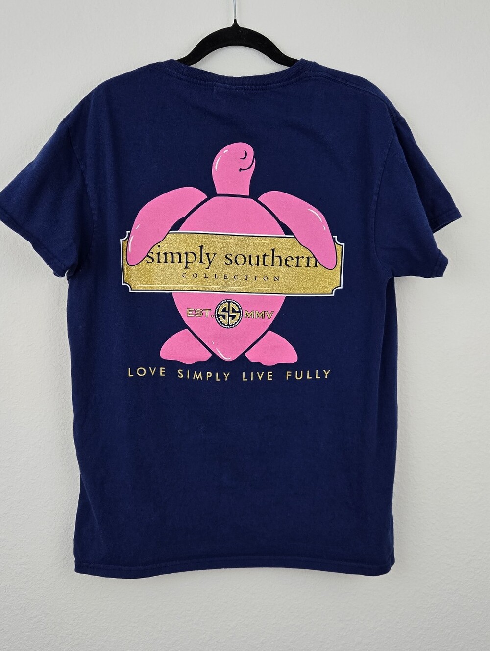 Navy Simply Southern Pink Turtle Short Sleeve Top